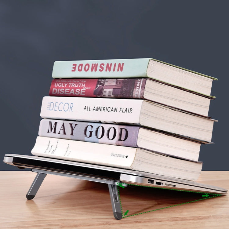 Oatsbasf Portable Storage Foldable Notebook Computer Bracket Heightening Fan Heater(Gray) - Laptop Stand by buy2fix | Online Shopping UK | buy2fix