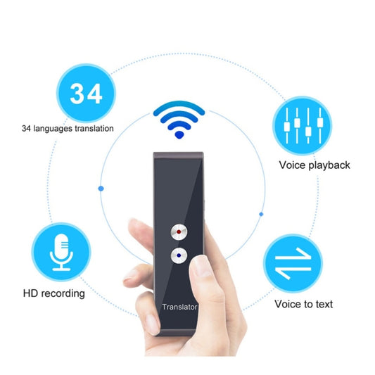 T8 Pocket Language Translator Voice 30 Languages Two Way Real Time Intercom Portable Translator For Personal Learning Travelling Black -  by buy2fix | Online Shopping UK | buy2fix