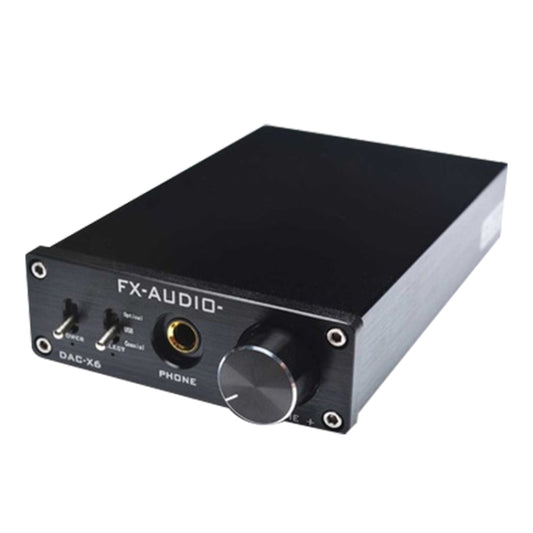 FX-AUDIO DAC-X6 Fever HiFi Fiber Coaxial USB Amp Digital Audio DAC Decoder 24BIT/192(Black) -  by buy2fix | Online Shopping UK | buy2fix