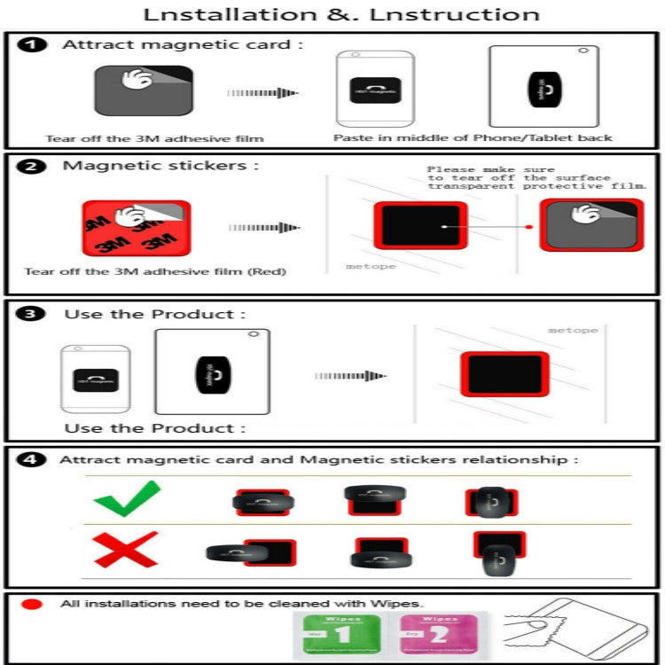 Wall-mounted iPad Magnetic Adsorption Universal Sticker Mobile Phone Wall Bracket(Red B) - Shower & Wall Mounts by buy2fix | Online Shopping UK | buy2fix
