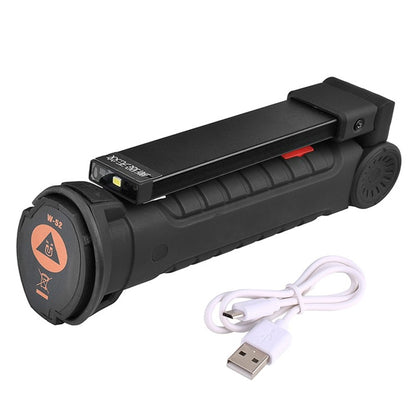Handheld Movable Work Lights USB Charging Multi-functional and Folding Emergency COB LED Lights, Size:14.8 x 4.7cm(Black) - Camping Lighting by buy2fix | Online Shopping UK | buy2fix