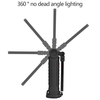 Handheld Movable Work Lights USB Charging Multi-functional and Folding Emergency COB LED Lights, Size:14.8 x 4.7cm(Black) - Camping Lighting by buy2fix | Online Shopping UK | buy2fix