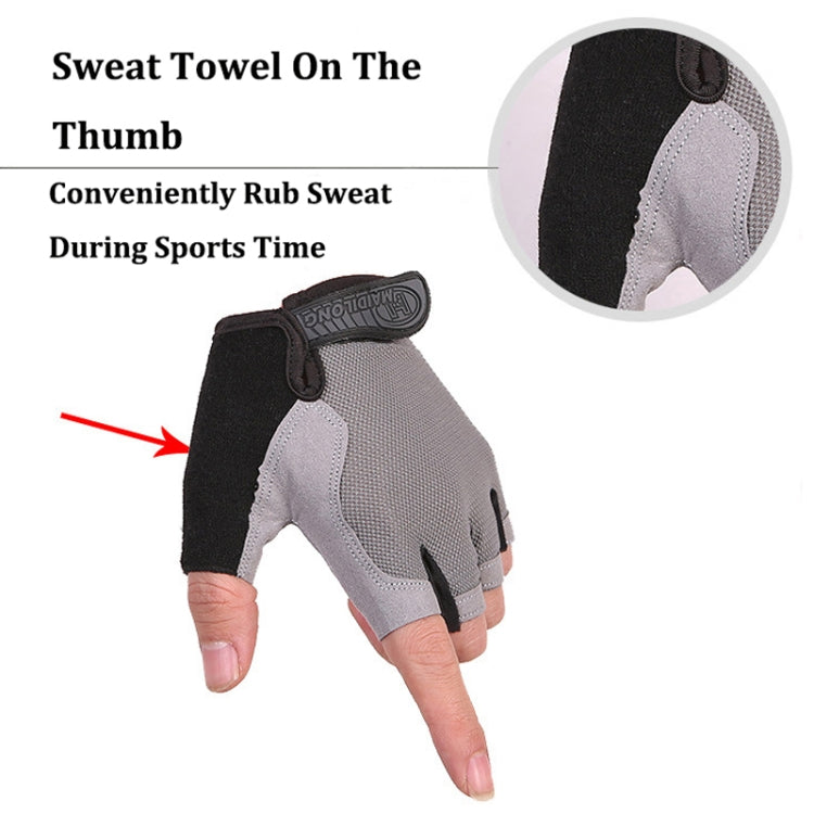 Summer Men Women Fitness Gloves Gym Weight Lifting Cycling Yoga Training Thin Breathable Antiskid Half Finger Gloves, Size:L(Black) - Safety Gloves by buy2fix | Online Shopping UK | buy2fix