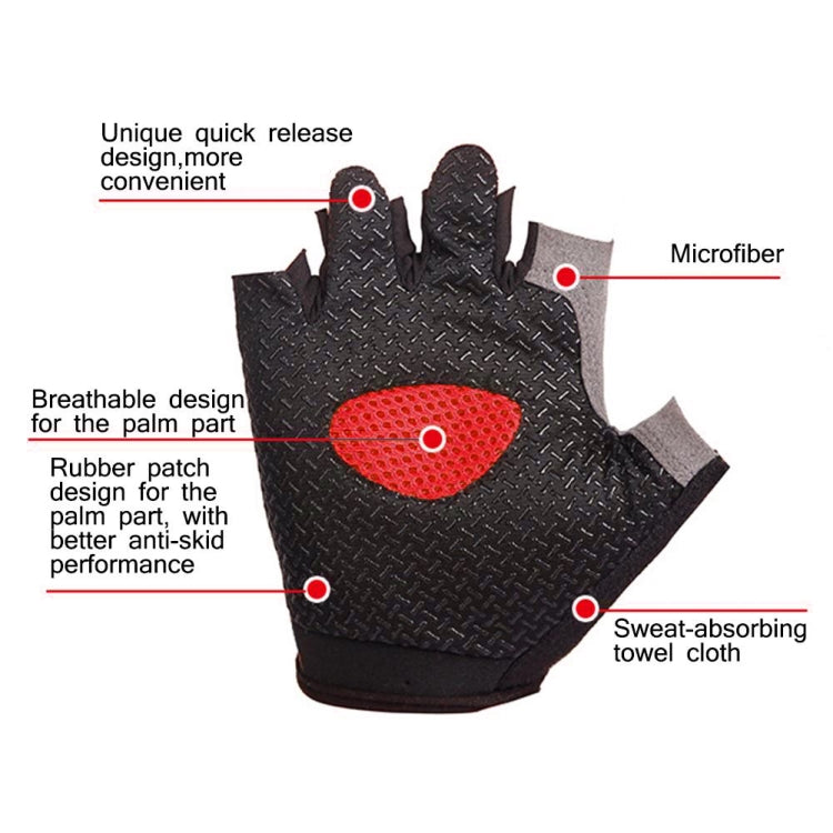 Summer Men Women Fitness Gloves Gym Weight Lifting Cycling Yoga Training Thin Breathable Antiskid Half Finger Gloves, Size:L(Black) - Safety Gloves by buy2fix | Online Shopping UK | buy2fix