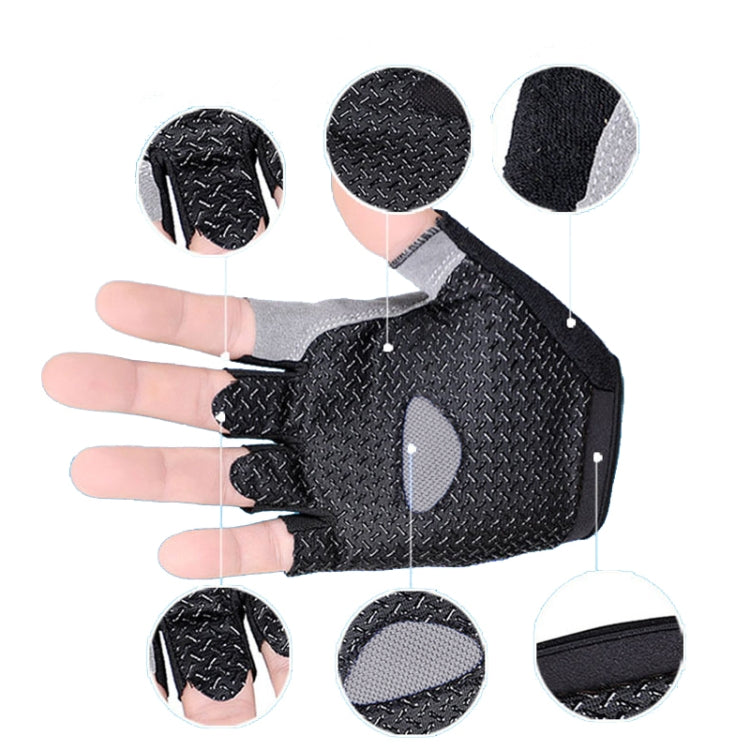 Summer Men Women Fitness Gloves Gym Weight Lifting Cycling Yoga Training Thin Breathable Antiskid Half Finger Gloves, Size:L(Black) - Safety Gloves by buy2fix | Online Shopping UK | buy2fix