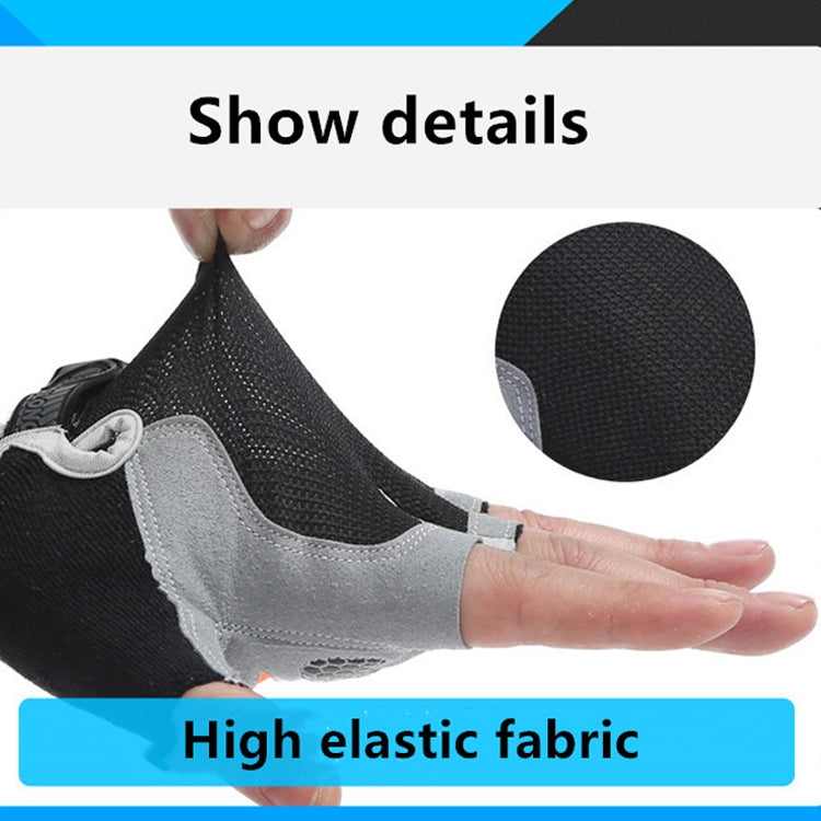Summer Men Women Fitness Gloves Gym Weight Lifting Cycling Yoga Training Thin Breathable Antiskid Half Finger Gloves, Size:L(Black) - Safety Gloves by buy2fix | Online Shopping UK | buy2fix