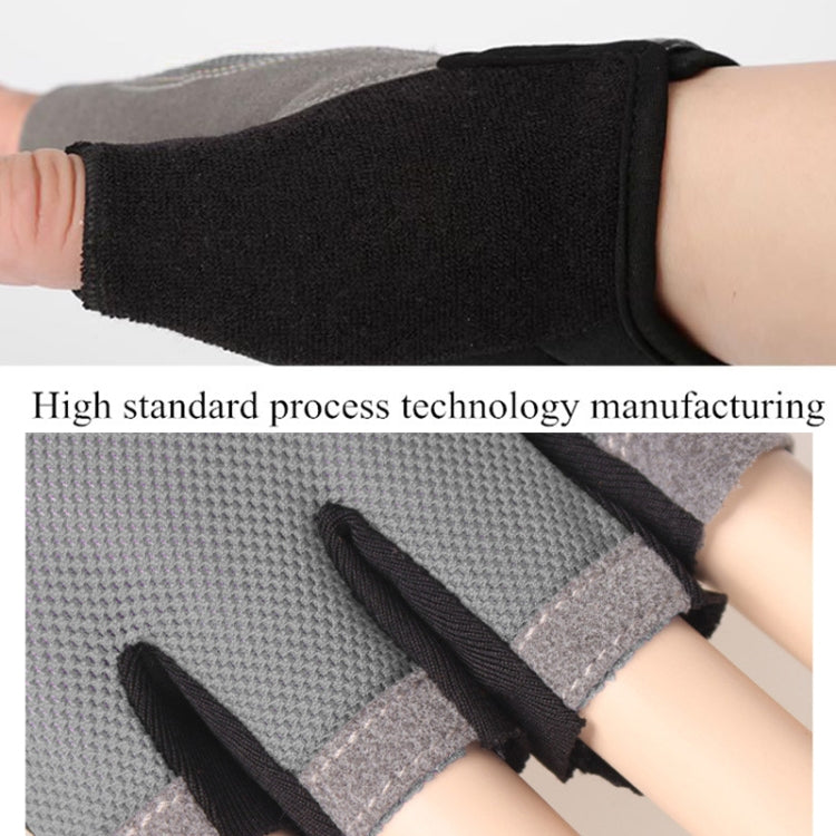 Summer Men Women Fitness Gloves Gym Weight Lifting Cycling Yoga Training Thin Breathable Antiskid Half Finger Gloves, Size:L(Black) - Safety Gloves by buy2fix | Online Shopping UK | buy2fix