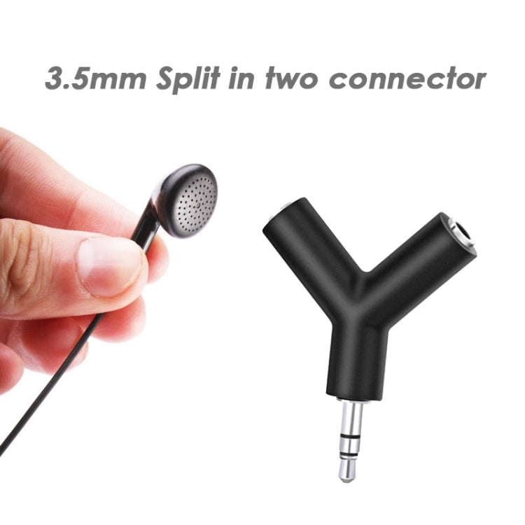 Mini Y Shaped 3.5mm Male to Double 3.5mm Female Jack Audio Headset Adapter Connector Keychain(Black) by buy2fix