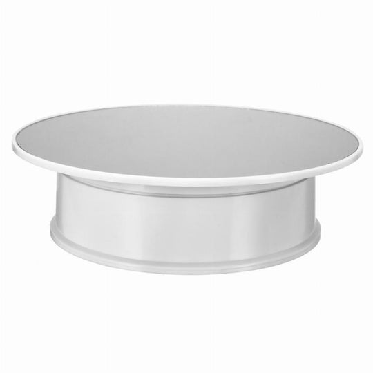 Plateau tournant électrique à 360 degrés de 30 cm, présentoir avec miroir, accessoires de prise de vue vidéo, plateau tournant pour la photographie, charge 4 kg (blanc)
