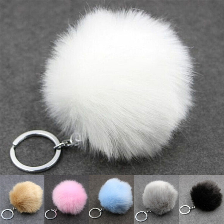Simple Key Chain Fur Ball Pompon Keychain Pompom Artificial Rabbit Fur Animal Keychains for Woman Car Bag Key Rings by buy2fix