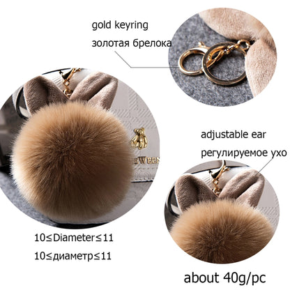 Fur Pom Keychains Fake Rabbit Fur Ball Keychain(white) - Key Rings by buy2fix | Online Shopping UK | buy2fix