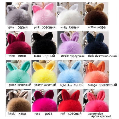 Fur Pom Keychains Fake Rabbit Fur Ball Keychain(white) - Key Rings by buy2fix | Online Shopping UK | buy2fix