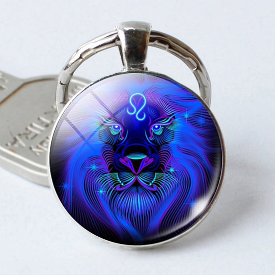 Porte-clés signe du zodiaque, pendentif 12 constellations, porte-clés simple face