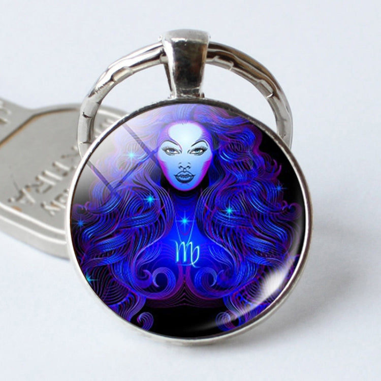 Zodiac Sign Keychain 12 Constellation Pendant Single Face Keyring by buy2fix