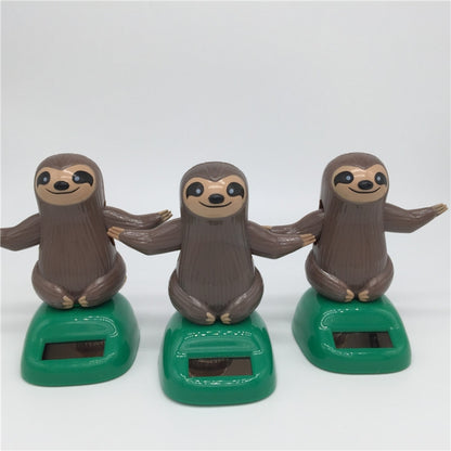 Novelty Solar Toys Plastic ABS Sloth Solar Powered Dancing for Car Decoration by buy2fix