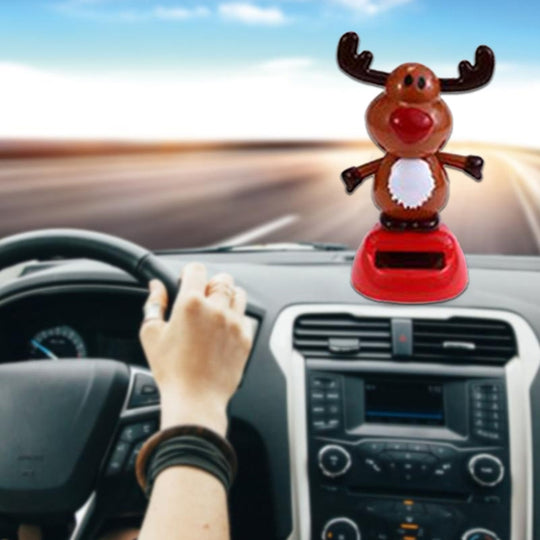 Décoration de voiture à énergie solaire, cadeau de Noël pour enfants (E)