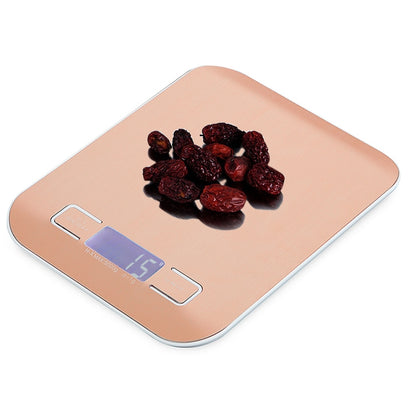 BOH-2012 Digital Multi-function Stainless Steel Food Kitchen Scale with LCD Display, Specification: 10kg/1g(Rose Gold) by buy2fix