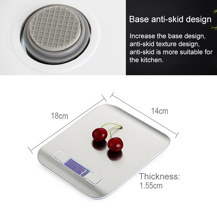 BOH-2012 Digital Multi-function Stainless Steel Food Kitchen Scale with LCD Display, Specification: 10kg/1g(Rose Gold) by buy2fix