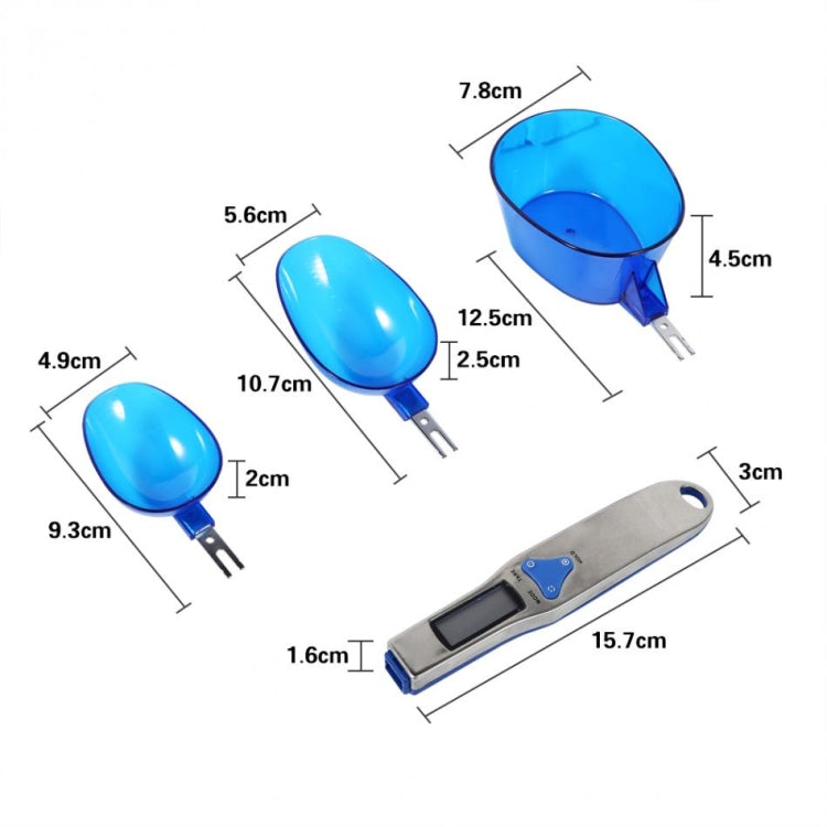 Digital Spoon Scale LCD Display Bulk Food Digital Measuring Tool Scale Range: 500/0.1g, Scoops Amout:3 PCS by buy2fix