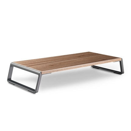 Monitor Stand Riser with Metal Feet for iMac MacBook LCD Display Printer, Lapdesk Tabletop Organizer Sturdy Platform Save Space(Dark Wood Grain) by buy2fix