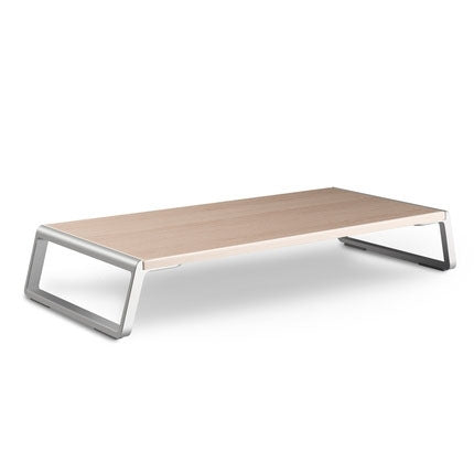 Monitor Stand Riser with Metal Feet for iMac MacBook LCD Display Printer, Lapdesk Tabletop Organizer Sturdy Platform Save Space(Light Wood Grain) by buy2fix