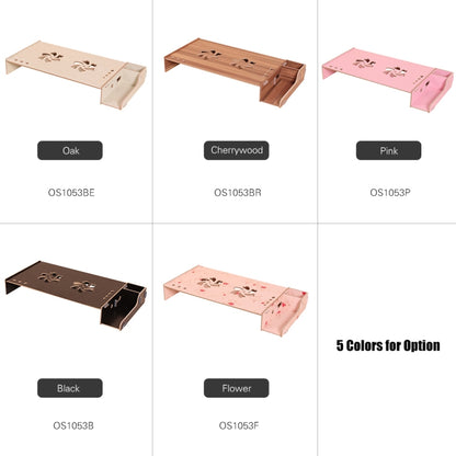 Elevated Wood Computer Monitor Stand Riser Laptop Shelf Desk Organizer with Keyboard Storage by buy2fix