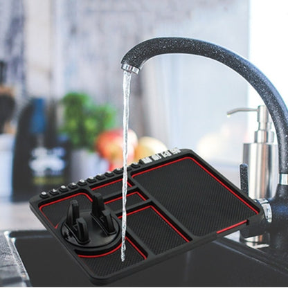 Car Interior Car Multifunctional Instrument Panel Storage Pad Car Phone Bracket Anti-slip Pad With Stop, Style:Rotating Red Circle by buy2fix