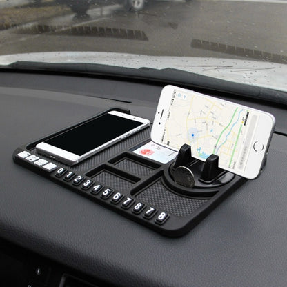 Car Interior Car Multifunctional Instrument Panel Storage Pad Car Phone Bracket Anti-slip Pad With Stop, Style:Rotating Black Circle by buy2fix