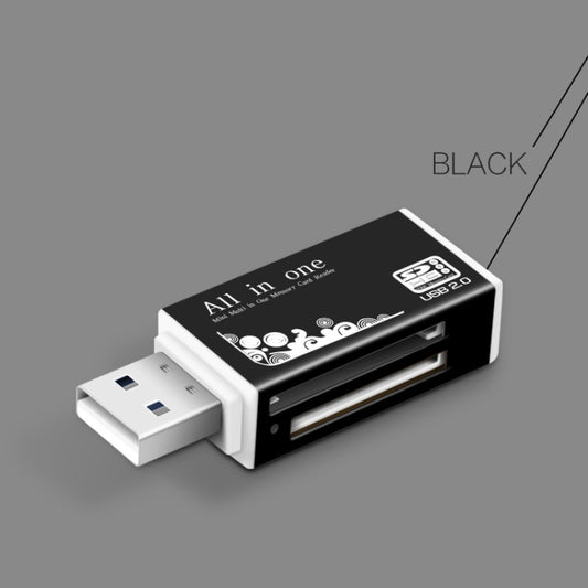 Multi in 1 Memory SD Card Reader for Memory Stick Pro Duo Micro SD,TF,M2,MMC,SDHC MS Card(Black) -  by buy2fix | Online Shopping UK | buy2fix