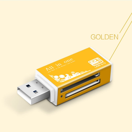Multi in 1 Memory SD Card Reader for Memory Stick Pro Duo Micro SD,TF,M2,MMC,SDHC MS Card(Gold) by buy2fix