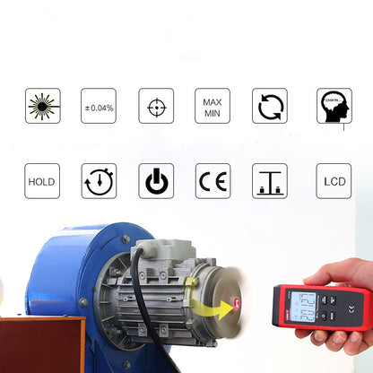 UT373 Non-contact High-precision Laser Tachometer Digital Display Motor Speedometer - Tachometers & Anemometer by buy2fix | Online Shopping UK | buy2fix