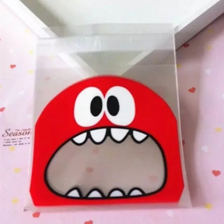 100 PCS Cute Big Teech Mouth Monster Plastic Bag Wedding Birthday Cookie Candy Gift OPP Packaging Bags, Gift Bag Size:10x10cm(Red) - Gift Bags & Wrapping Supplies by buy2fix | Online Shopping UK | buy2fix