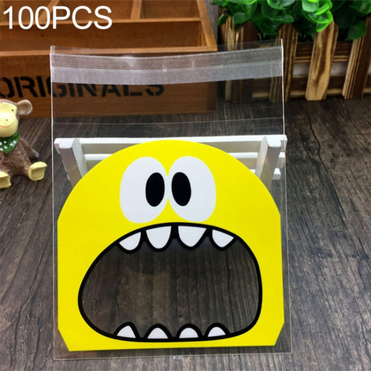 100 PCS Cute Big Teech Mouth Monster Plastic Bag Wedding Birthday Cookie Candy Gift OPP Packaging Bags, Gift Bag Size:10x10cm(Yellow) - Gift Bags & Wrapping Supplies by buy2fix | Online Shopping UK | buy2fix