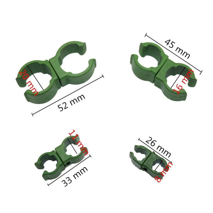 50 PCS Rotary Buckle Gardening Plastic Bracket Support Universal Tube Clamp Plastic Buckle, Size:16 mm Diameter Pillar(Green) - Garden Hand Tools by buy2fix | Online Shopping UK | buy2fix