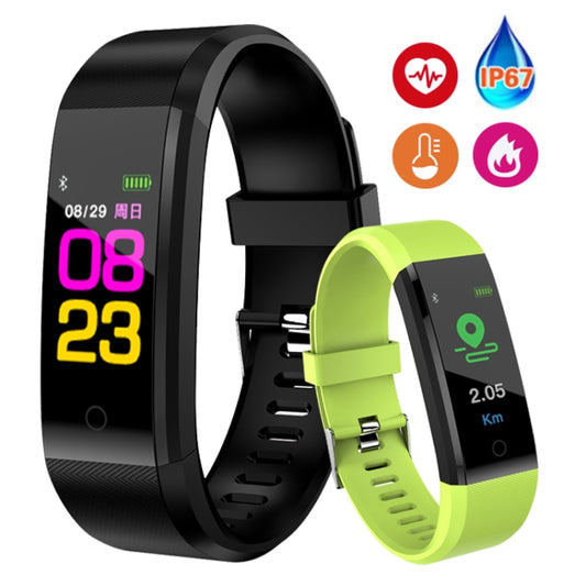 ID115 Plus Smart Bracelet Fitness Heart Rate Monitor Blood Pressure Pedometer Health Running Sports SmartWatch for IOS Android(black) by buy2fix