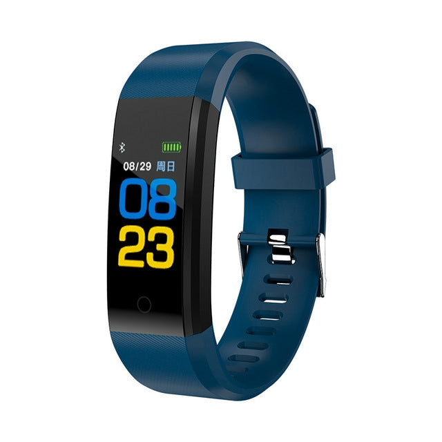 ID115 Plus Smart Bracelet Fitness Heart Rate Monitor Blood Pressure Pedometer Health Running Sports SmartWatch for IOS Android(dark blue) - Smart Wristbands by buy2fix | Online Shopping UK | buy2fix