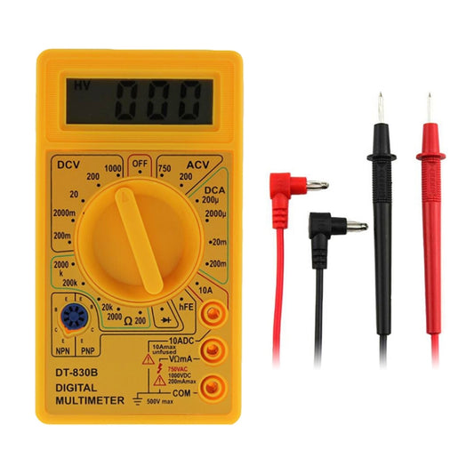 DT-830B Handheld Digital Multimeter Ammeter Voltmeter Digital Display Universal Tester Meter(Yellow) - Voltage Detector by buy2fix | Online Shopping UK | buy2fix