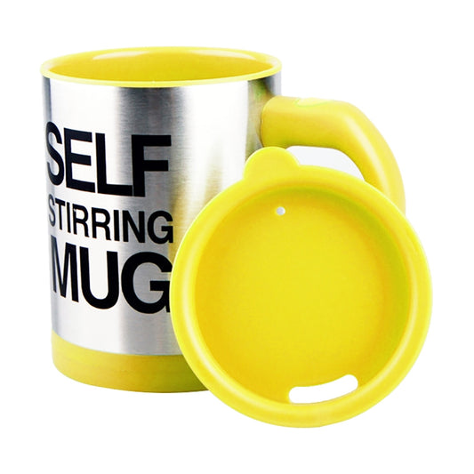 400ml Mugs Automatic Electric Self Stirring Mug Cup Coffee Milk Mixing Mug Smart Stainless Steel Juice Mix Cup Drinkware(Yellow) - Drinking Tools by buy2fix | Online Shopping UK | buy2fix