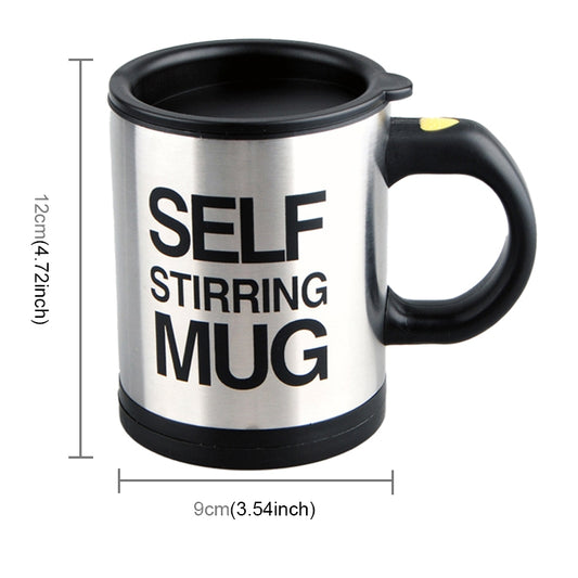 400ml Mugs Automatic Electric Self Stirring Mug Cup Coffee Milk Mixing Mug Smart Stainless Steel Juice Mix Cup Drinkware(Black) - Drinking Tools by buy2fix | Online Shopping UK | buy2fix