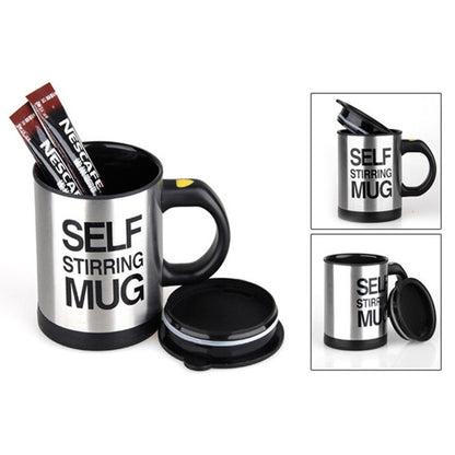 400ml Mugs Automatic Electric Self Stirring Mug Cup Coffee Milk Mixing Mug Smart Stainless Steel Juice Mix Cup Drinkware(Black) - Drinking Tools by buy2fix | Online Shopping UK | buy2fix