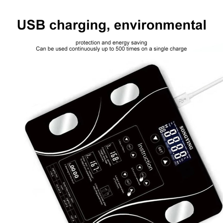 LCD Display Body Electronic Smart Weighing Scales Bathroom Scale Digital Human Weight Scales(Black) by buy2fix