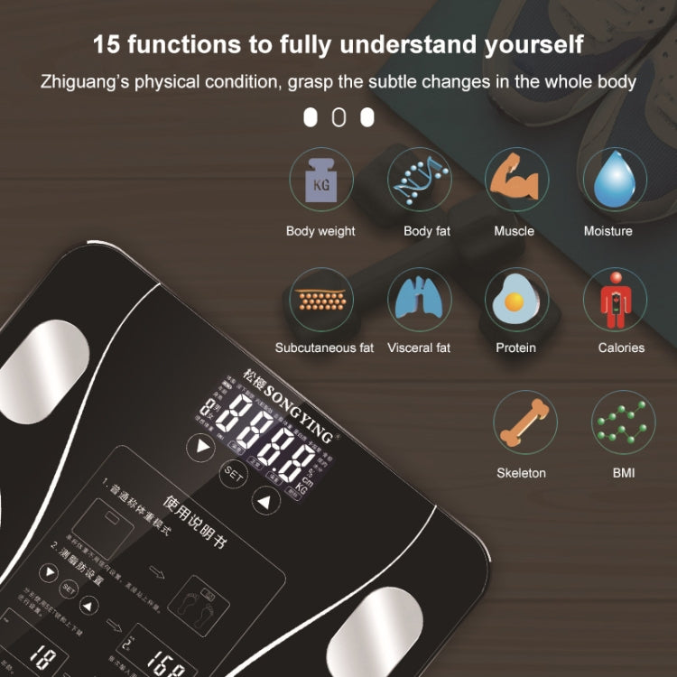 LCD Display Body Electronic Smart Weighing Scales Bathroom Scale Digital Human Weight Scales(Black) by buy2fix