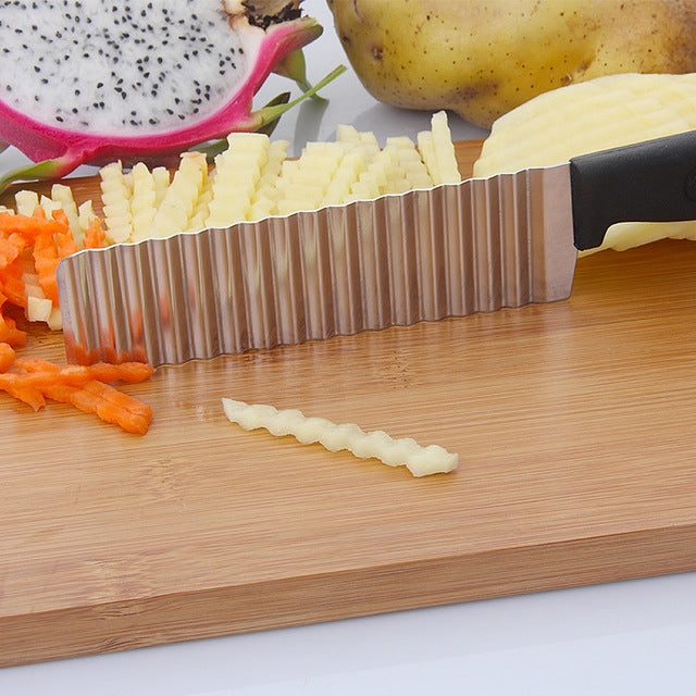 2 PCS Stainless Steel Wave Knife Professional Potato Cutting Machine - Cutter & Peeler by buy2fix | Online Shopping UK | buy2fix