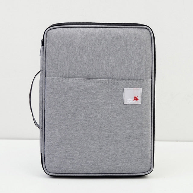 Multi-functional A4 Document Bags Portable Waterproof Oxford Cloth Storage Bag for Notebooks，Size: 33cm*24*3.5cm(Light Gray) by buy2fix