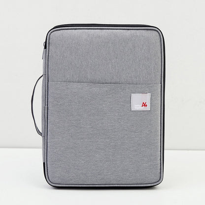 Multi-functional A4 Document Bags Portable Waterproof Oxford Cloth Storage Bag for Notebooks，Size: 33cm*24*3.5cm(Light Gray) by buy2fix