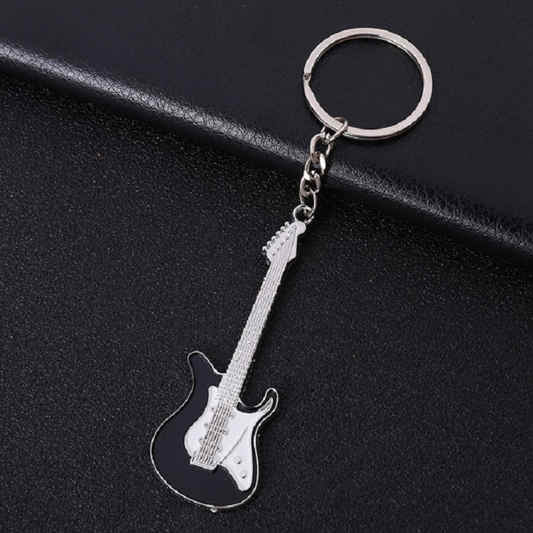 2 PCS Creative Guitar Keychain Metal Musical Instrument Pendant(Black) by buy2fix