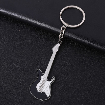 2 PCS Creative Guitar Keychain Metal Musical Instrument Pendant(Black) by buy2fix