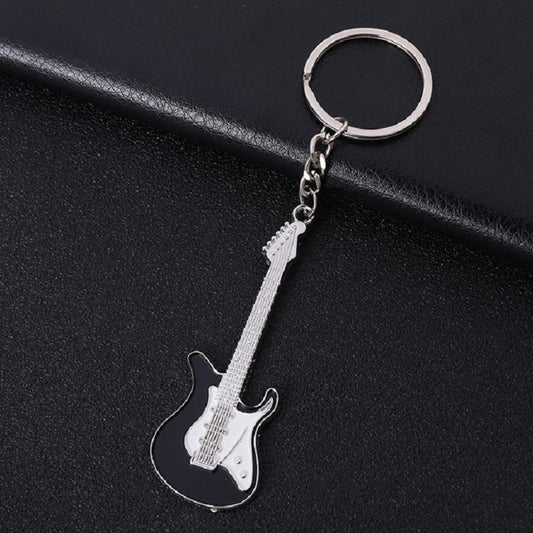 2 PCS Creative Guitar Keychain Metal Musical Instrument Pendant(Black) by buy2fix