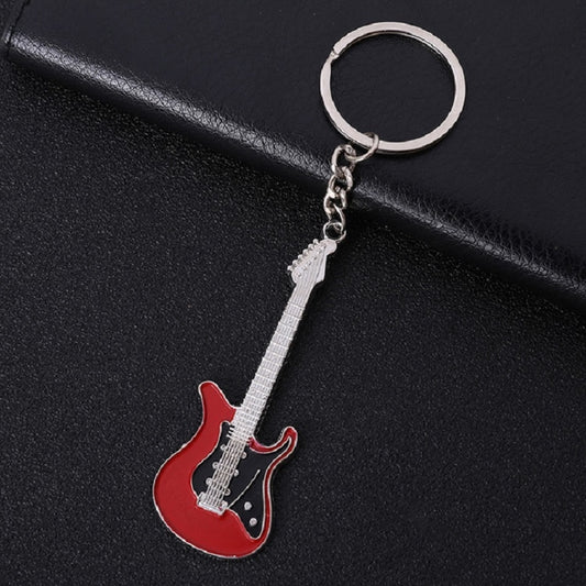 2 PCS Creative Guitar Keychain Metal Musical Instrument Pendant(Red) by buy2fix