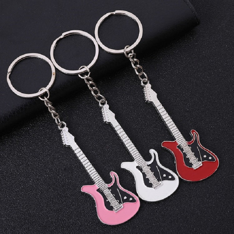 2 PCS Creative Guitar Keychain Metal Musical Instrument Pendant(Red) by buy2fix